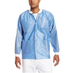 ValuMax - Easy-Breathe Jackets - Medical Blue, Large 10/Pk. Light-Weight, Made of 3-Layer