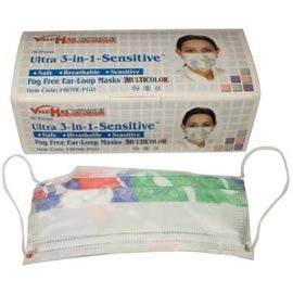ValuMax - Fog Free Ultra 3-in-1 Earloop Mask 50/Bx Multicolor